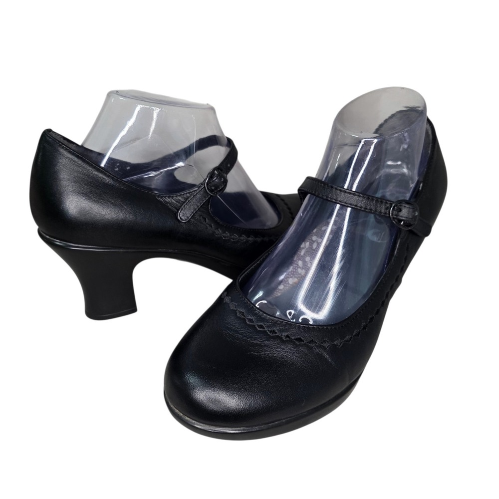 Dansko 40 Womens 9.5-10 Black Leather Mary Jane Pumps Y2K Office Siren Heels